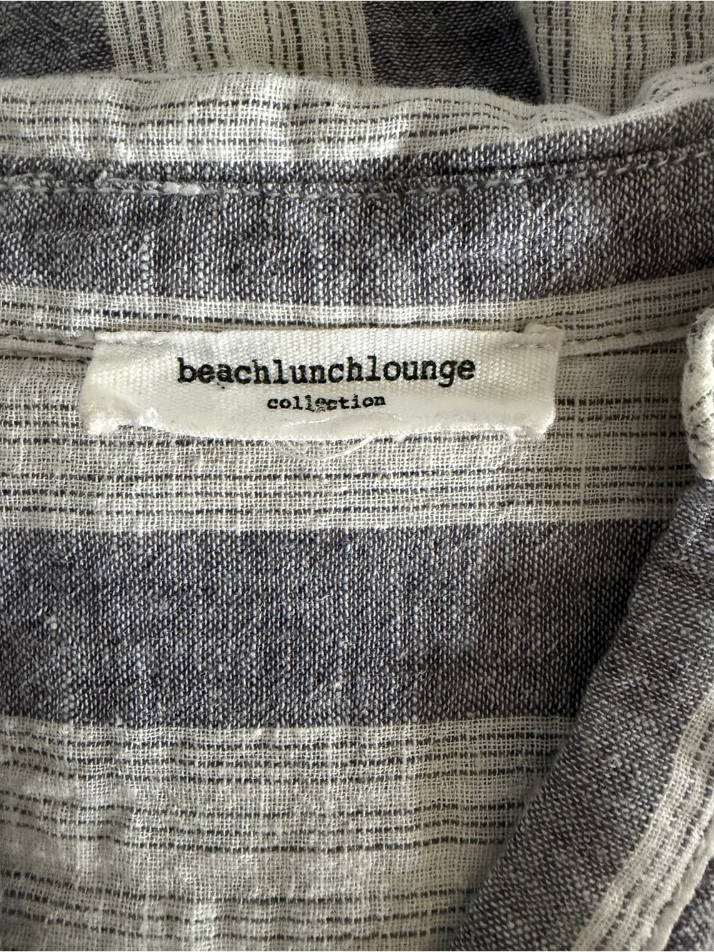 Linen Cotton Tunic Blouse Top Striped White Grey Breathable by BeachLunchLounge - Picture 9 of 17